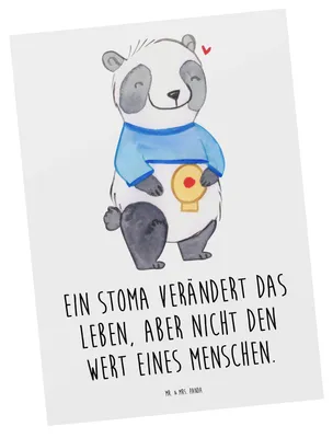 Produktbild von Mr. & Mrs. Panda Postkarte Panda künstlicher Darmausgang - Weiß - Geschenk, Fotokarte, Stoma, Stomabeutel, Ansichtskarte, Ansichtskarten, kunstkarte, Postkarten