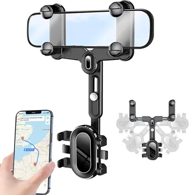 Produktbild von Auto Telefonhalterung für Rückspiegel, 360° drehbar, klappbar, verstellbar bis 5,5 cm, universell für alle