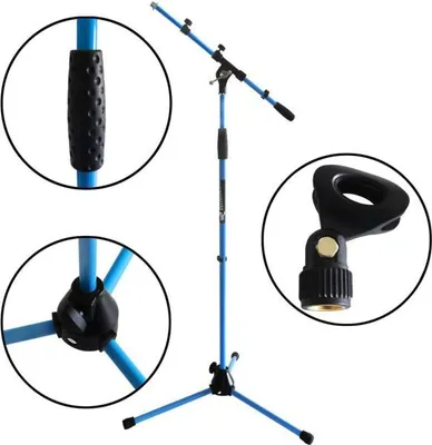 Image de keepdrum pied de micro MS106 BL bleu avec pince