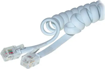 Produktbild von Telefonhörerkabel (Spiralkabel), weiß, 4m, Good Connections®