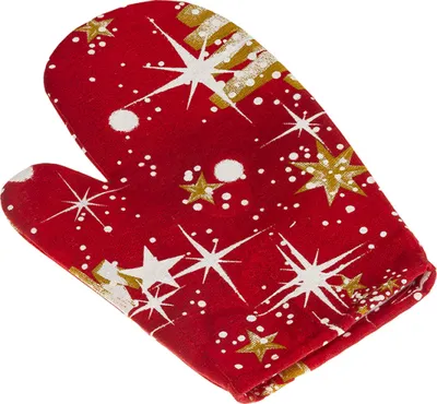 Obrázek produktu pro Kuchyňská chňapka vánoční - 28x18 cm - Červená,Zlatá