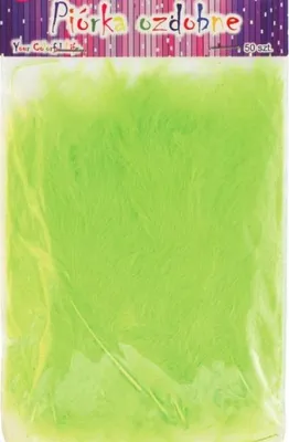 Image de Plumes vert clair 10-12 cm, paquet de 50.