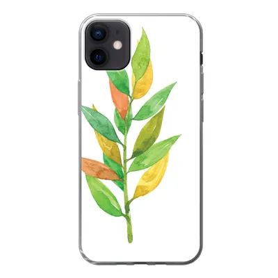 Produktbild von MuchoWow® Handyhülle Schutzhülle Hülle für iPhone 12 mini Aquarelle - Blätter - Pflanzen Silikon Softcase Handy Hülle - Bild
