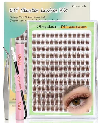 Immagine prodotto di Set di extension per ciglia, colore marrone, curvatura C, lunghezza da 8 a 16 mm, 156 pezzi, kit per l'applicazione fai-da-te