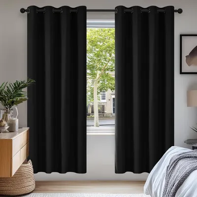 Zdjęcie produktu dla Zasłona termoizolacyjna Ösengardinen, ochrona przed zimnem, 175x140 cm, czarna, zestaw 2 sztuki