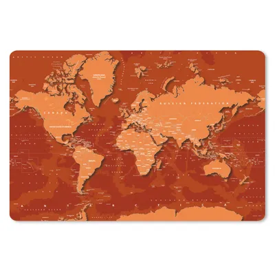 Produktbild von MuchoWow® Mauspad Mousepad Weltkarte - Trendy - Rost 27x18 cm - Mousepads - Maus Mat - Pad - Mausunterlage - Büroartikel - Desk Matten