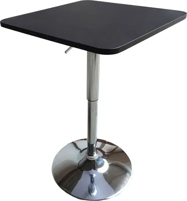 Produktbild von Quadratischer Bartisch in Schwarz und Chrom LUKE