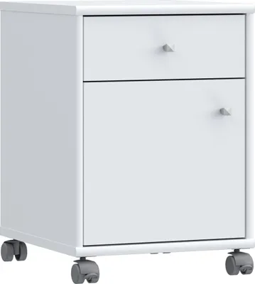 Produktbild von Rollcontainer TEMPRA 2 Weiß mit Schubkasten, Tür und Rollen