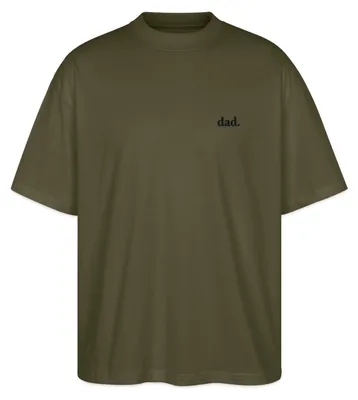 Produktbild von Spreadshirt Dad Schriftzug Stickerei Oversize Uni T-Shirt, M, Khaki