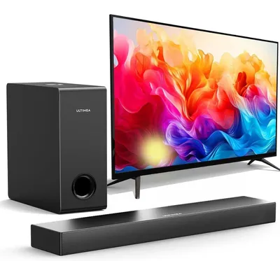 Image de barres de son pour télévision - barres de son avec caisson de basses - barres de son Bluetooth 5.0 - barres de son avec caisson de basses intégré