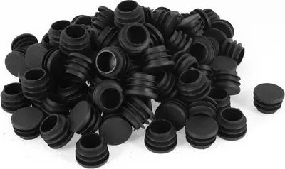 Produktbild von 100 Stück Stuhlbeinkappen, Endkappen, Tischbeinschoner, runder Kunststoff, 25 mm Durchmesser, schwarz