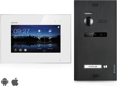 Produktbild von Video Türsprechanlage mit Smartphone App für 1 Familienhaus, Schwarz, 1x Monitor, Balter EVO WLAN