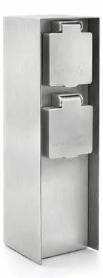 Produktbild von Außensteckdose 2 Steckplätze silber