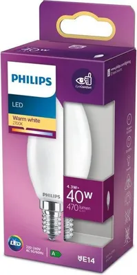 Produktbild von Philips Classic LED Flamme, 40W Equivalent, E14, Warmweiß, Nicht Dimmbar