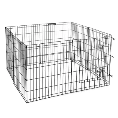 Produktbild von Schwarzer Hühnerauslauf - Metall - Faltbar - Hühnerstall - Hühnergehege - XL - 560 x 92 cm - Volltür