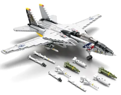 Zdjęcie produktu dla Reobrix 33032 F14 Tomcat myśliwiec odrzutowy 1600 części samolot odrzutowy technologia wojskowa zacisk klocki konstrukcyjne