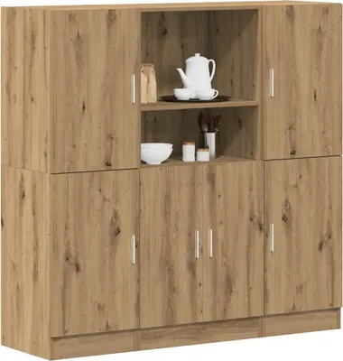 Produktbild von Möbel 3-tlg. Küchenschrank-Set Artisan-Eiche Holzwerkstoff - Wandregale &57884