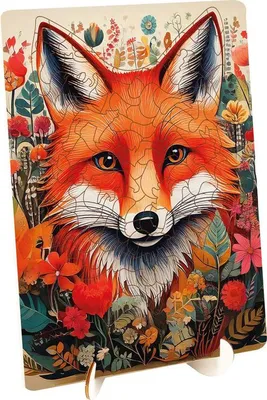 Image de Puzzle en bois Renard - Formes uniques - 130 pièces.