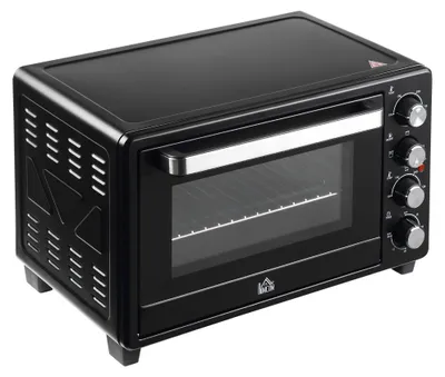 Produktbild von HOMCOM Mini Backofen 32L Mini Ofen mit Grillrost, Backblech, 3 Kochmodi Schwarz