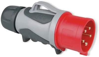 Produktbild von PCE CEE-Stecker mit Phasenwender GRIP TT, 32 A, 5-polig