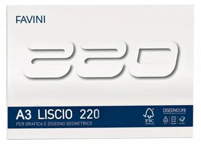 Immagine prodotto di Favini blocco da disegno A3 liscio 220gr carta bianca per artisti