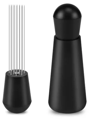 WDT-Tool Espressonadel, 12 Nadeln, verstellbar, Aluminium, schwarz