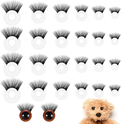 Productafbeelding van Veiligheidswimpers 24 stuks, 12 tot 26 mm, zelfklevende poppenogen, voor amigurumi