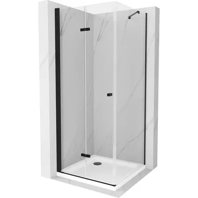 Obrázek produktu pro Mexen Lima skládací sprchový kout 90 x 90 cm, Průhledné, Černá + sprchová vanička Flat, Bílá - 856-090-090-70-00-4010B