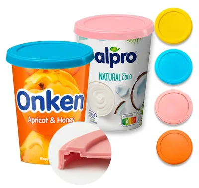 Produktbild von Deckel für Joghurt – Wiederverwendbarer Silikondeckel – 500 g – Glasbehälter