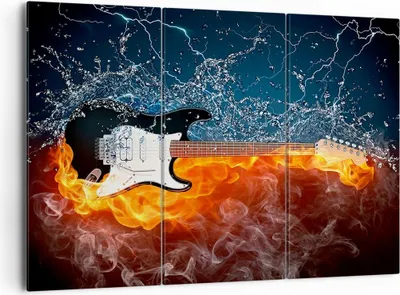 Produktbild von Bild auf Leinwand - Leinwandbild - Gitarre Instrument Musik - 165x110cm - Wand Bild - Wanddeko - Leinwanddruck - Bilder - Kunstdruck - Wanddekoration - Leinwand bilder - Wandkunst - CE165x110-0215