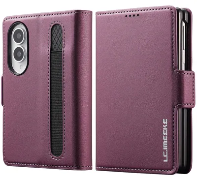 Obrázek produktu pro Magnetické flipové kožené pouzdro pro Samsung Galaxy Z Fold 8, s přihrádkou na karty a funkcí stojánku Fialová