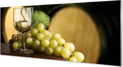Produktbild von Glasbilder 125x50 Wandkunst Ein Glas grape barrel