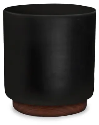 Produktbild von Fox & Fern Blumentopf mit Stopfen, Blumentopf Gross für Innen/Außen, Übertopf UV & Frostbeständig, Polystone-Blumentöpfe Schwarz, Blumentopf 25cm Durchmesser, Großer Pflanzentopf für Zimmerpflanzen