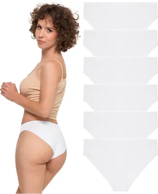 Produktbild von Frauen Gerade Baumwolle Höschen Klassisch Weiss 6 Stück Moraj - M