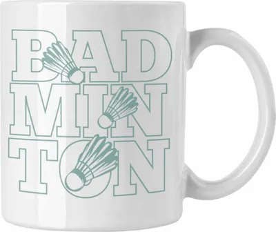 Produktbild von Trendation -  Lustige Badminton Tasse Geschenk für Badmintonspieler Badminton Lehrer Coach Trainer Geschenkidee (Weiß)