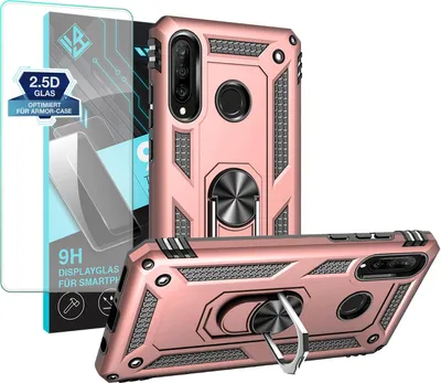 Produktbild von Armor Outdoor Handyhülle für Huawei P30 Lite Handy Panzer Case Schutzhülle mit 9H Displayglas Displayschutz Farbe: Rosegold