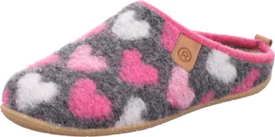 Produktbild von Rohde Damen Pantoffel Hausschuh Leder Decksohle Muster süß Tivoli-D 6861, Größe:39 EU, Farbe:Pink