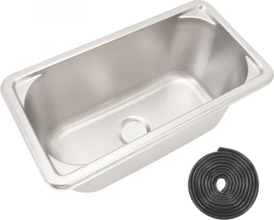 Zdjęcie produktu dla 11,8 x 5,9 5,9-calowy zlewozmywak ze stali nierdzewnej 304 z otworem odpływowym 40 mm, pojemność 7 litrów, wbudowany montaż do przyczep kempingowych do łodzi