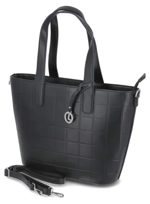 Produktbild von L.Credi Damen Schultertasche Shopper MOENA Schwarz Kunstleder-