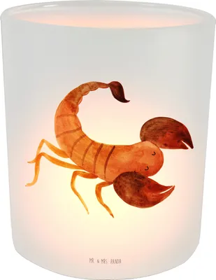 Produktbild von Mr. & Mrs. Panda Kerzenhalter Sternzeichen Skorpion - Transparent - Geschenk, Skorpione, Glas Teelichthalter, Oktober, Geburtstag, Windlicht aus, Lichtglas, November