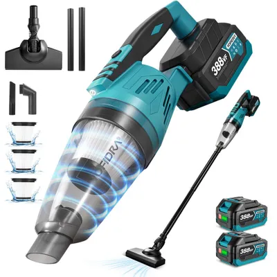 Produktbild von Kabelloser Akku Handstaubsauger 800W mit 12kPa Saugkraft und LED-Arbeitsleuchte, ideal für die Reinigung von Haushalt und Auto