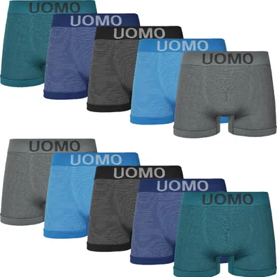Produktbild von 10er Pack Boxershorts Retro Shorts Seamless uomo Unterwäsche Mikrofaser 9206 gestreift XL/XXL