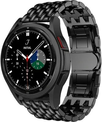 Produktbild von Strap-it Samsung Galaxy Watch 4 Classic 46mm Drachenarmband aus Stahl (Schwarz)