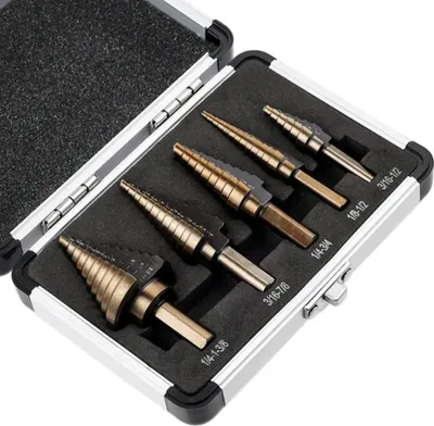 Produktbild von Set Stufenbohrer im Koffer - Braun / 5 Stück KP30954