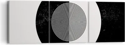 Produktbild von Bild auf Leinwand - Leinwandbild - 3 Teile - Abstraktion Rad Schwarz und Weiß - 90x30cm - Wand Bild - Wanddeko - Wandbilder - Leinwanddruck - Bilder - Wanddekoration - Leinwand bilder - CA90x30-4316