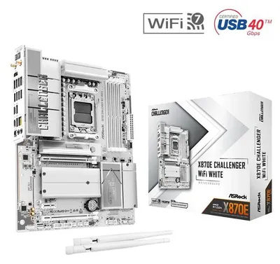 Produktbild von ASRock X870E Challenger WiFi White AM5 ATX: Mainboard – AMD Sockel AM5 (Ryzen Zen 4), HDMI/USB-C