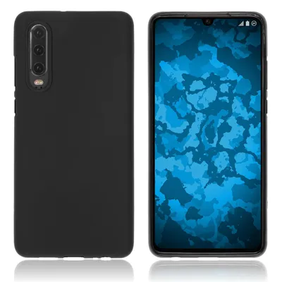 Produktbild von PhoneNatic Case kompatibel mit Huawei P30 - schwarz Silikon Hülle matt Cover