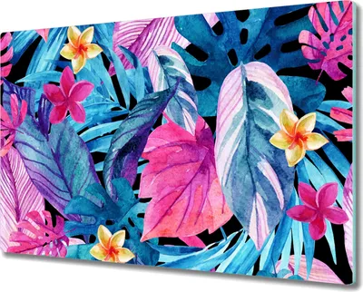 Produktbild von Coloray Herdabdeckplatte 80x52 cm Schneidebrett Kochplattenabdeckung Küchenbrett Hackbrett - monstera Blatt