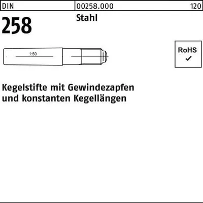 Produktbild von Reyher  Kegelstifte DIN 258 Stahl 16 x 140 002580000160140 (10 Stück)