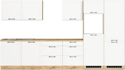 Produktbild von Held Möbel Küchenzeile ohne Geräte Lübeck 360 cm weiß matt zerlegt Variante reversibel 1118.6330